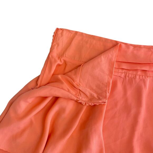 Pretty Little Thing NWT Orange Ruffle Hem Mini Skirt Womens Size 12 - Picture 4 of 7